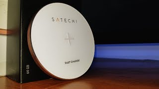 SATECHI WIRELESS CHARGER REVIEW  BEST WIRELESS CHARGER UNDER 25 FOR ANDROIDAPPLE [upl. by Attelrahs]