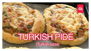 Turkish pide  Turkish pizza  Easy Ramazan recipe  Turkish chicken Pide by HomicMommy 4k cooking [upl. by Cohin]