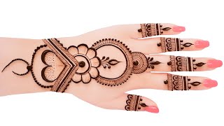 New Heart shape Mehndi Design for HandsEasy Simple Mehandi Design 2024  Mehendi Mehandi ka design [upl. by Crisey]