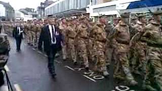 Argyll and Sutherland Highlanders march through Dumbarton  11 Dec 2008 [upl. by Fania]