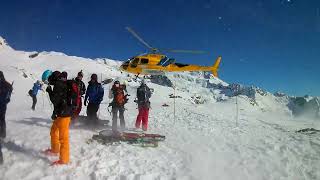 Helicopter landings amp takeoffs heliski in Monterosa Italy [upl. by Quinton]