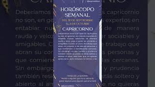 CAPRICORNIO Horóscopo Semanal · Del 30 de septiembre al 6 de octubre capri horoscopo horoscope [upl. by Mikol]