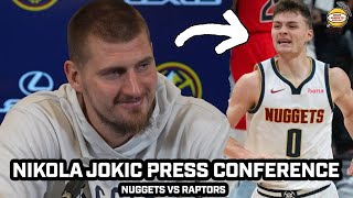 Nikola Jokic on Christian Braun amp Jokes After Comeback WIN vs Raptors [upl. by Auguste272]