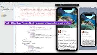 SwiftUI Blog Post Screen Stretchy header with parallax scrolling effect ContentViewswift [upl. by Pacificas]