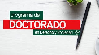 Programa de Doctorado en Derecho y Sociedad  Presentación [upl. by Plate899]