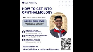 quotHow to get into ophthalmologyquot webinar series Part 1 How to rank 1st in the application [upl. by Nellad86]