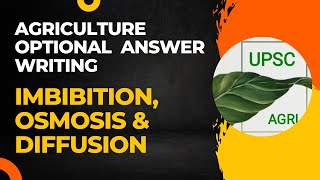 Imbibition Osmosis amp Diffusion  Agriculture Optional Answer Writing Practice  UPSC [upl. by Enomys240]