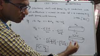 Electrons drift with speed vd in a conductor with potential difference V across its ends If V is [upl. by Noied]