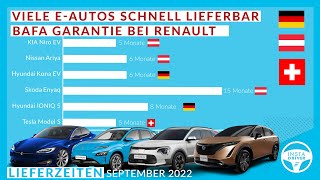 ElektroautoLieferzeiten September 2022  Viele EAutos schnell verfügbar [upl. by Conal]