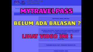 Cek Online Status permohonan MyTravelPass kamu Lihat video ini [upl. by Dremann]