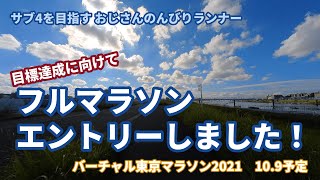 のんびりランナー フルマラソンにエントリーしました【サブ4目指して11走目】 [upl. by Adivad]