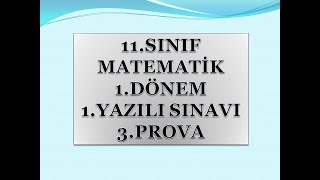 11 SINIF MATEMATİK 1 DÖNEM 1 YAZILI SINAVI 3 PRAVO [upl. by Leirud522]