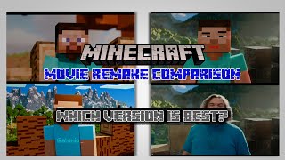 Minecraft Movie Trailer Animated Remake Comparison  QDandy vs Alumio vs 12th Hour vs Original [upl. by Nolyad]