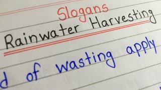 Top 10 Slogans on Rain Water Harvesting  Rain Water Harvesting Slogans [upl. by Llenyl]