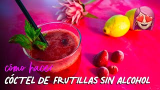 Cómo hacer un cóctel de frutillas 🍹  Mocktail  Bebidas Caseras sin alcohol para Las Fiestas ✨ 4 [upl. by Yrffoeg]