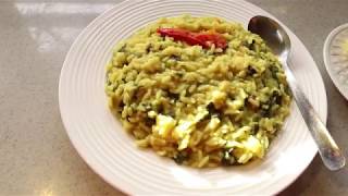 KITCHRI AND GRATED GREEN MANGO CHUTNEY SPLIT PEAS amp RICE GUYANESE STYLE [upl. by Nela205]