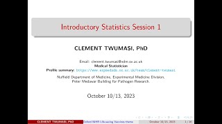 Introductory Statistics Session 1 Part B Regression Analysis ANCOVA Penalized Regressionetc [upl. by Yahsan]