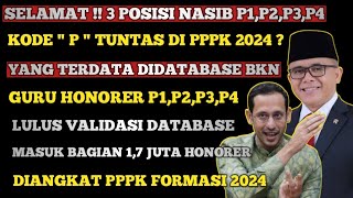 SELAMAT  3 POSISI NASIB TERBARU P1 amp P2 P3 P4 KODE quot P quot PPPK 2024 YG TERDATA DI PENDATAAN NON ASN [upl. by Burl829]