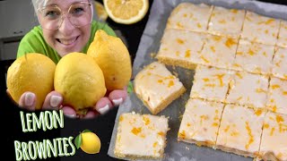 QUADROTTI AL LIMONE 🍋 🍋DOLCE VELOCE Ricetta Facile‼️LemoniesLemon Brownies [upl. by Tenaej524]