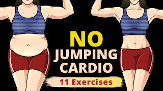 11 EASY EXERCISES – NO JUMPING CARDIO – ALL STANDING FULL BODY WORKOUT [upl. by Vachell]