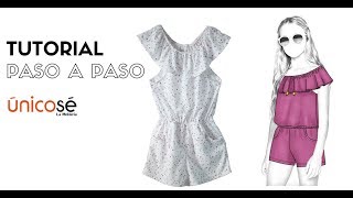 DIY COSTURA Molde  Patrón Como coser un Enterizo para Niña 1601 TUTORIAL [upl. by Aneekahs]