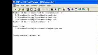 12 CSPro  Concatenate Data Files [upl. by Akeim]