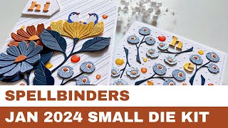 268 Spellbinders January 2024 Small Die Kit  Card Inspirations [upl. by Nnylakcaj]