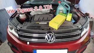 Oil Change VW Tiguan 20 TDI 103kw140ps Výmena oleja VW Tiguan 20 TDI 103kw140ps [upl. by Nennahs]