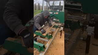 Milling a small poplar log on my woodlandmills HM126 Sawmill [upl. by Ury]