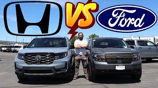 2024 Honda Ridgeline vs 2024 Ford Maverick Which Fake Truck Is The Best Truck [upl. by Eniwtna]