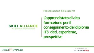 L’apprendistato di alta formazione per il conseguimento del diploma ITS [upl. by Stclair]