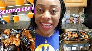 Seafood Boil Steamer Review  Perfect for mukbangs  Making Seafood Butter Sauce [upl. by Bolling]