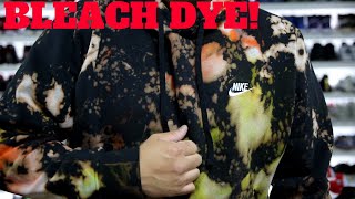 HOW TO BLEACH TIE DYE NIKE HOODIE DIY [upl. by Nosac354]