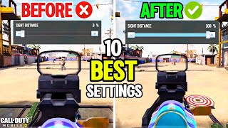 Top 10 Pro Settings In COD Mobile Battle Royale  Best Settings For CODM BR [upl. by Deerc554]