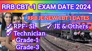 RRB JE Exam 2024  rrb new exam date 2024 RRB RPFSI amp Technician exam date 2024 [upl. by Lemmie]