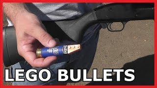 Shooting LEGO Bullets from a REAL SHOTGUN  EFFECTIVE [upl. by Asinla]