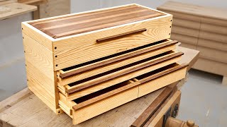 How to Make a Toolbox with Drawers  Woodworking [upl. by Malina]