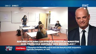 Rentrée quotOn a un des protocoles sanitaires les plus stricts d’Europequot promet JeanMichel Blanquer [upl. by Christabella764]