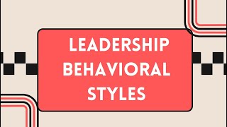 Leadership Behavioral Styles Brief ExplanationTamil  DrGSenthilkumar [upl. by Hametaf]