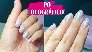 Unha holográfica em gel 🌈 ✨ [upl. by Ania]