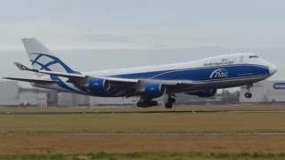 B747 AirBridge CargoVPBIK after GOAROUND for second attempt to land at AMS Schiphol [upl. by Wandy]