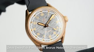 Zelos Swordfish Field 38mm Bronze Meteorite Preowned [upl. by Ariak444]