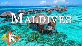 Maldives 4K  Breathtaking Crystal Waters Serene Beaches With Relaxing Music  4K Video Ultra HD [upl. by Ivah]