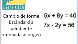 Cambio de forma estandar a pendiente ordenada al origen [upl. by Nelram]