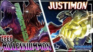 Digimon Card Game  Zeed Millenniummon VS Justimon ACE Black BT19 [upl. by Ardnos420]