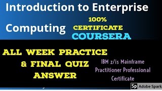 Introduction to Enterprise Computing all week quiz answer  Enterprise computing all week solution [upl. by Nawtna]