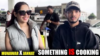 Munawar Faruqui And Jannat Zubair Seen At Airport Leaving For Shooting Something is cooking [upl. by Chu808]