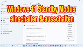 Windows 11 Standby Modus aktivieren amp deaktivieren Anleitung [upl. by Miett167]