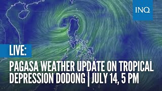 LIVE Pagasa weather update on Tropical Depression Dodong  July 14 5 PM [upl. by Ollehcram605]