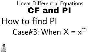 7 HOW TO FIND PI  CASE3  DIFFERENTIAL EQUATIONS OF HIGHER ORDER [upl. by Chaffee]